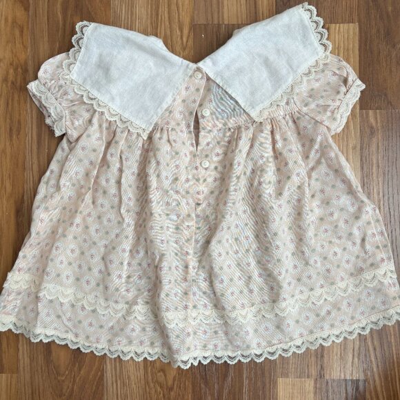 Vintage GUNNE SAX by Jessica McClintock Baby Embroidered Lace Trim Sweet Dress - Picture 9 of 11